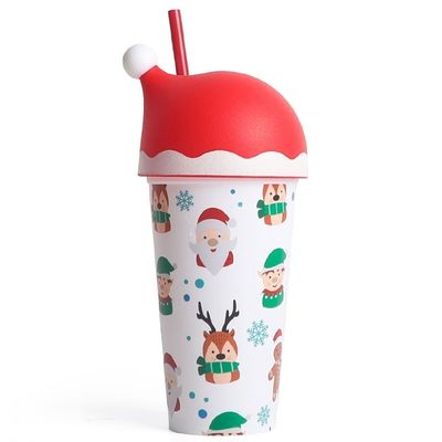20 OZ Kerst koffiebekers 600 ml Luxe Custom Logo Nieuws Straw Cup Voor Kerstmis