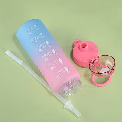 32 oz 1000 ml motivatieve sport waterfles met stroom Flip top lekvrije deksel draagbaar