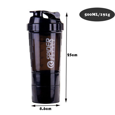 Custom logo 2 lagen fitness proteïne shaker fles met pil organisator en opslag 16oz