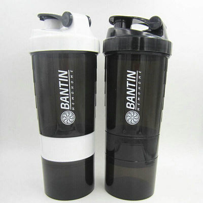 500 ml Drielagen Plastic Gym Fitness Protein Shaker Waterfles voor Outdoor Sports