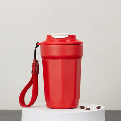 Vacuümflessen Thermosen Diamantvormige Draagbare lekvrije koffiefles met handvat 420 ml