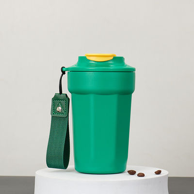 Vacuümflessen Thermosen Diamantvormige Draagbare lekvrije koffiefles met handvat 420 ml