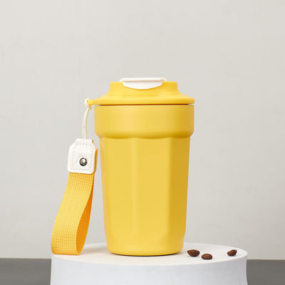 Vacuümflessen Thermosen Diamantvormige Draagbare lekvrije koffiefles met handvat 420 ml