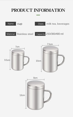Aanpasbare 304 roestvrijstalen waterfles met handvat en deksel 210ml/300ml/400ml Direct