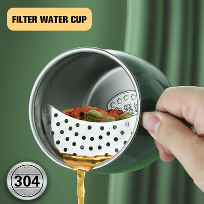 Creatief ontwerp theebeker met halfmaanfilter 501-600 ml capaciteit 304 roestvrij staal