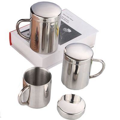 SUS 304 roestvrij staal dubbelwand koffie thee campingbeker met deksel duurzaam reizen