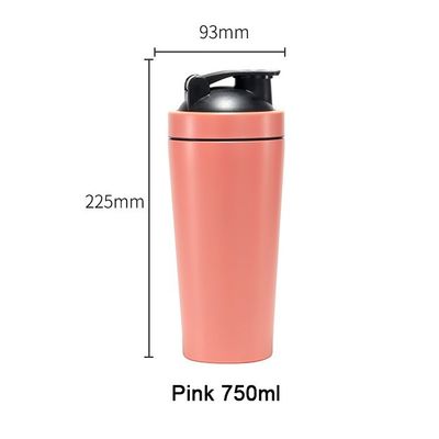 Gym Single Wall 18/8 Metal Protein Shaker Flasje met deksel en mengbal inbegrepen