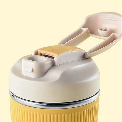 Draagbare design stijl 350ML 480ML Dubbelwand roestvrijstalen koffiebeker met stro