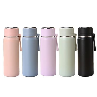 Vacuüm 500 ml 600 ml Dubbelwand roestvrij staal sport drinkwaterfles met deksel