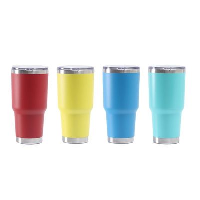 30oz Dubbelwand roestvrij staal wijn tumbler herbruikbare vacuümfles met deksel