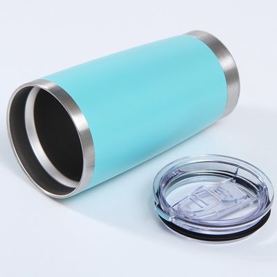 Poeder beklede tumbler 20oz roestvrij staal dubbele wand custom reis koffiebeker met deksel