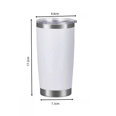 Poeder beklede tumbler 20oz roestvrij staal dubbele wand custom reis koffiebeker met deksel