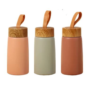 Vacuüm 304 roestvrij staal geïsoleerde waterflessen 280 ml draagbare creatieve houtkorrels