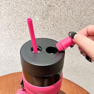 316 roestvrij staal Koffiekop met stro 710 ml rechtstreeks geïsoleerd