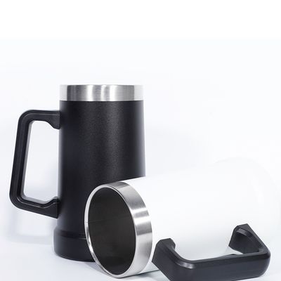 Minimalistische ontwerpstijl aanpasbaar vacuüm dubbelwandisolatie roestvrij staal koffiebierbeker met handvat