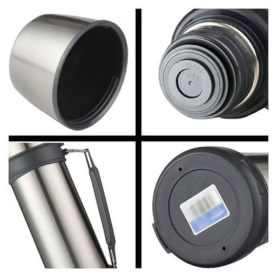 1000 ml chique roestvrij ruime mond sport dubbele wand vacuüm geïsoleerde waterfles met handvat