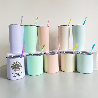 Volledig roestvrij staal dubbelwand geïsoleerde koffiekop met deksel Drink Tumblers 10oz 20oz