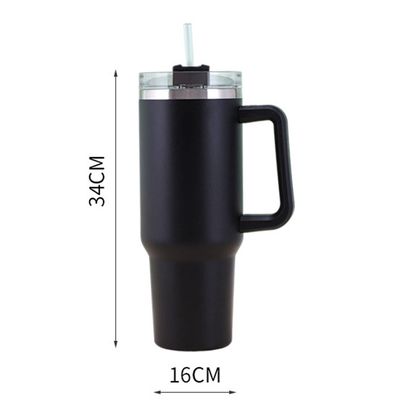 Gepersonaliseerd logo Acceptabel rechte roestvrij staal 40Oz Tumbler met handvat en stro