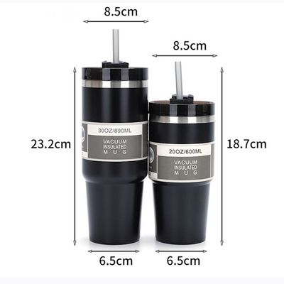 20oz/30oz capaciteit vacuüm geïsoleerde roestvrijstalen waterfles met stro inbegrepen