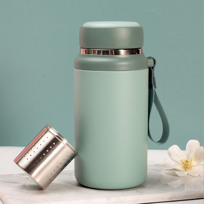 Logo Persoonlijke draagbare metalen waterfles voor geïsoleerde ijs koffie en water