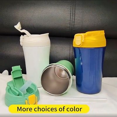 15oz vacuüm kantoor waterfles Dubbele wand geïsoleerde reis koffiebeker met siliconen deksel