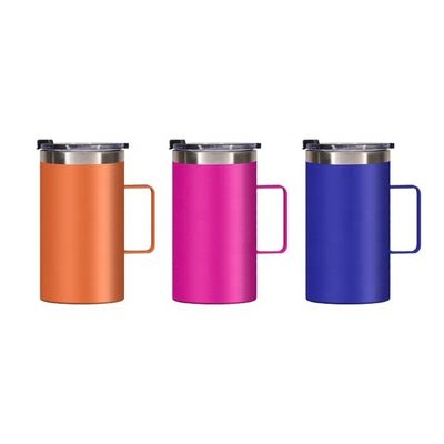 Gepersonaliseerde vacuüm roestvrijstalen koffiebeker met handgreep 12-24 uur isolatie