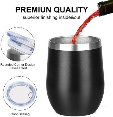 Campinggelegenheid 12oz roestvrij staal geïsoleerde ei-vormige mok met PP Food Grade deksel
