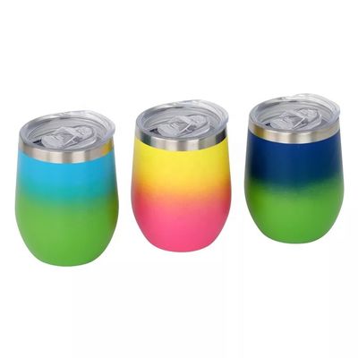 Campinggelegenheid 12oz roestvrij staal geïsoleerde ei-vormige mok met PP Food Grade deksel