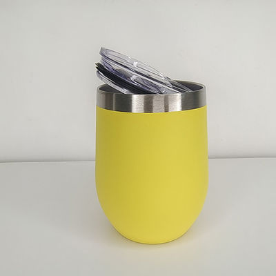 12oz Dubbelwand roestvrij staal Reis koffiebeker Geïsoleerd Vacuüm Ei Vorm Beetjes Wijn Tumbler