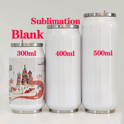 12oz 17oz Dubbelwand roestvrij staal soda kan Tumbler met stro deksel drankhouder