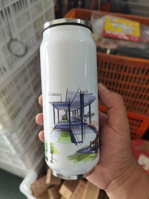 12oz 17oz Dubbelwand roestvrij staal soda kan Tumbler met stro deksel drankhouder