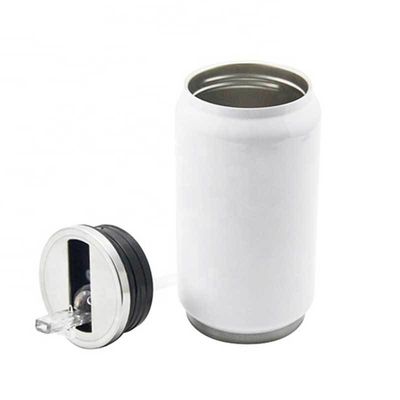 Roestvrij staal Sublimatie Vacuum Cola Can Tumbler 12 oz met stro en deksel inbegrepen