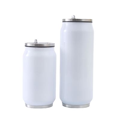 Roestvrij staal Sublimatie Vacuum Cola Can Tumbler 12 oz met stro en deksel inbegrepen