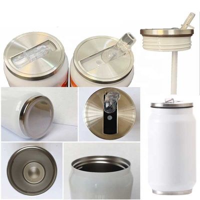 Roestvrij staal Sublimatie Vacuum Cola Can Tumbler 12 oz met stro en deksel inbegrepen