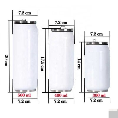 Roestvrij staal Sublimatie Vacuum Cola Can Tumbler 12 oz met stro en deksel inbegrepen