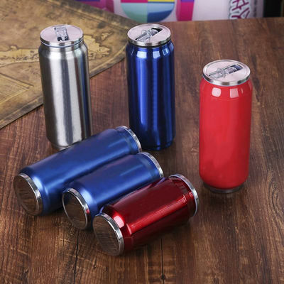 Roestvrij staal Sublimatie Vacuum Cola Can Tumbler 12 oz met stro en deksel inbegrepen