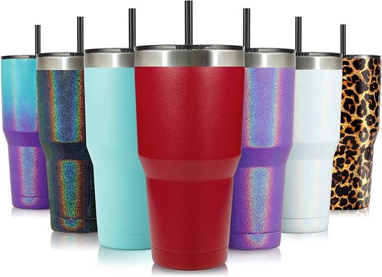 Gepersonaliseerde roestvrijstalen geïsoleerde reiskoffiekop met 900 ml capaciteit en logo