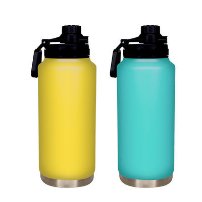 Custom logo recht kopje roestvrij staal waterfles 32 oz 1000 ml geïsoleerde metalen kop