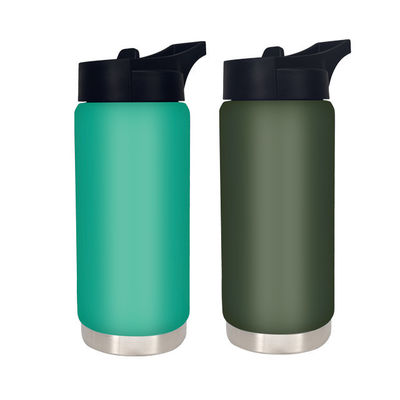 Straight Cup 550 ml geïsoleerde fles met grote mond met deksel waterfles voor iedereen