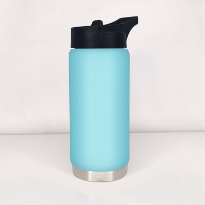 Straight Cup 550 ml geïsoleerde fles met grote mond met deksel waterfles voor iedereen