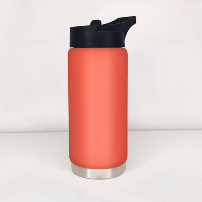Straight Cup 550 ml geïsoleerde fles met grote mond met deksel waterfles voor iedereen