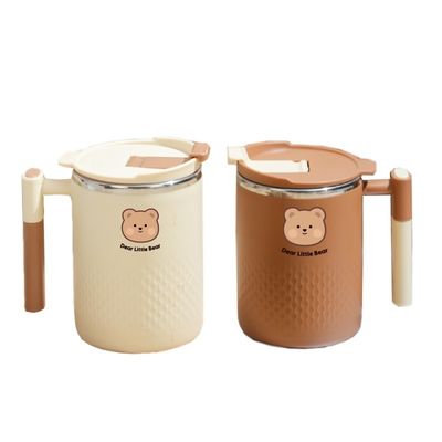 HANDGRAP roestvrij staal koffiebeker schattig isolatie waterbeker mok met beer sticker
