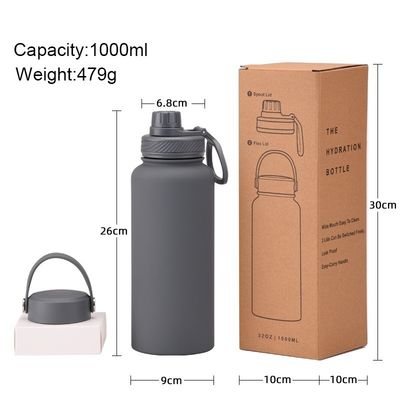 1 liter vacuümfles met een grote capaciteit en 6-12 uur warmte-isolatie