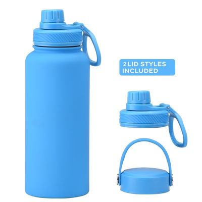 1 liter roestvrijstalen waterflessen met handvat en uitstekende vacuümflessen
