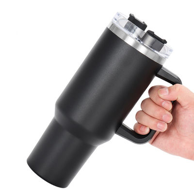 Custom Tumbler Cup Logo Staal Vacuum Geïsoleerde 40oz Koffiekoppen Met Handle Voor Reizen