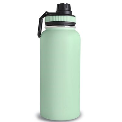32oz Dubbele wand roestvrij staal fles sportfles met handvat deksel vacuüm waterfles