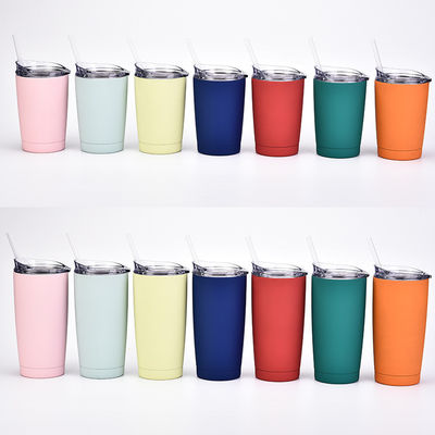 CLASSIC Design Style Vacuüm Tumbler Roestvrij staal waterfles met plastic stro