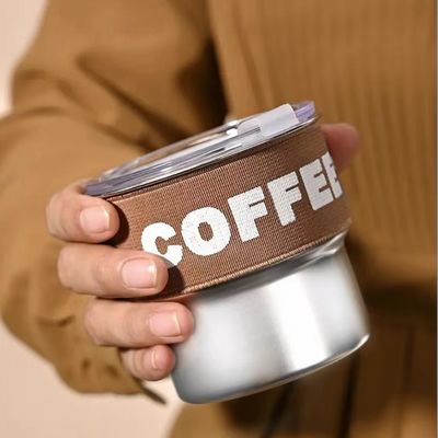 Creatief ontwerp 304 roestvrij staal koffiebeker 400 ml op maat voor vrouwen kantoor cadeau