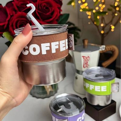 Creatief ontwerp 304 roestvrij staal koffiebeker 400 ml op maat voor vrouwen kantoor cadeau