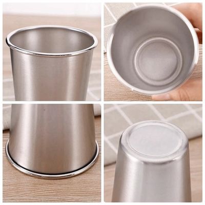 170ML 330ML 500ML roestvrij staal bierbeker Draagbare camping waterbeker met leer hoesje